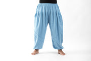 Plus Size Genie Women's Cotton Harem Pants in Light Blue