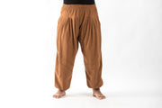 Plus Size Genie Women's Cotton Harem Pants in Brown