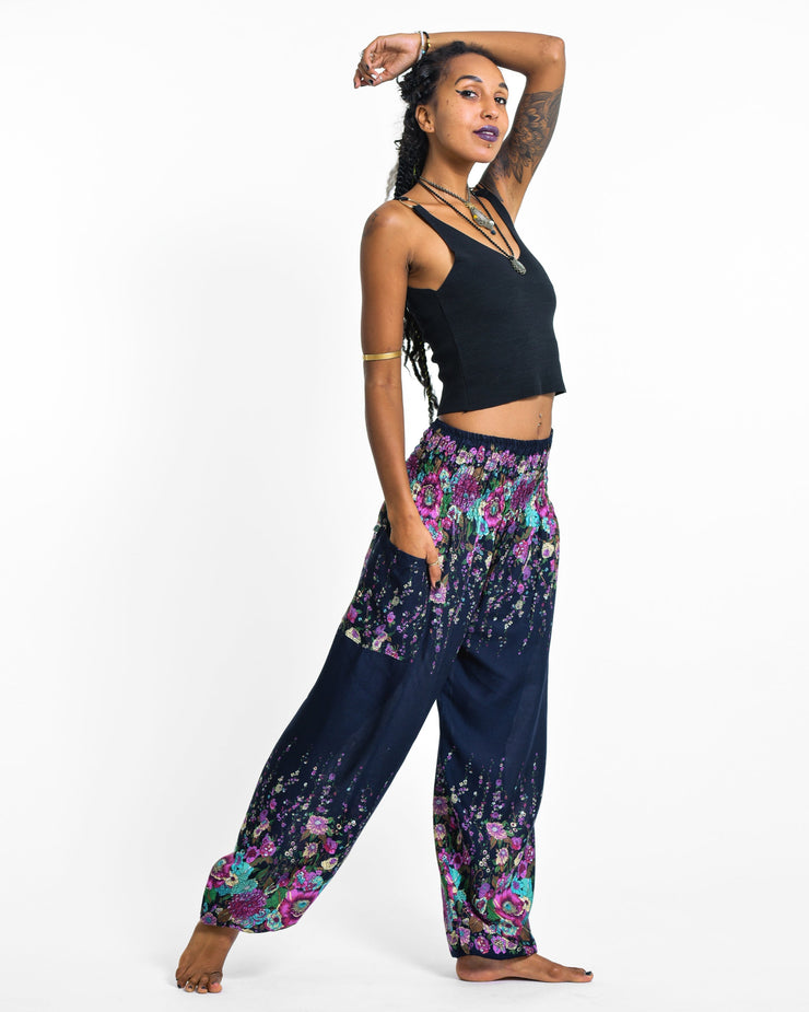 Floral Women's Harem Pants in Blue