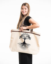 Tree of Life Canvas Tote Bag in Natural