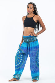 Tribal Chakras Women's Harem Pants in Blue