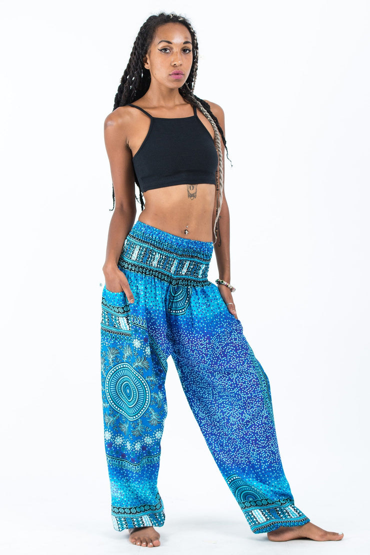 Tribal Chakras Women's Harem Pants in Blue