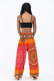 Tribal Chakras Women's Harem Pants in Orange