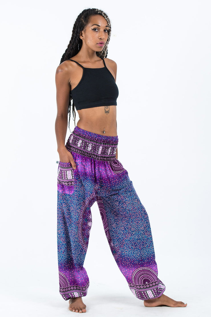 Tribal Chakras Women's Harem Pants in Purple