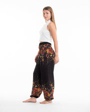 Floral Women's Harem Pants in Black