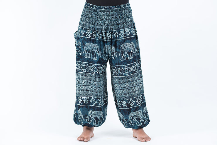 Plus Size Marble Elephant Women's Elephant Pants in Black