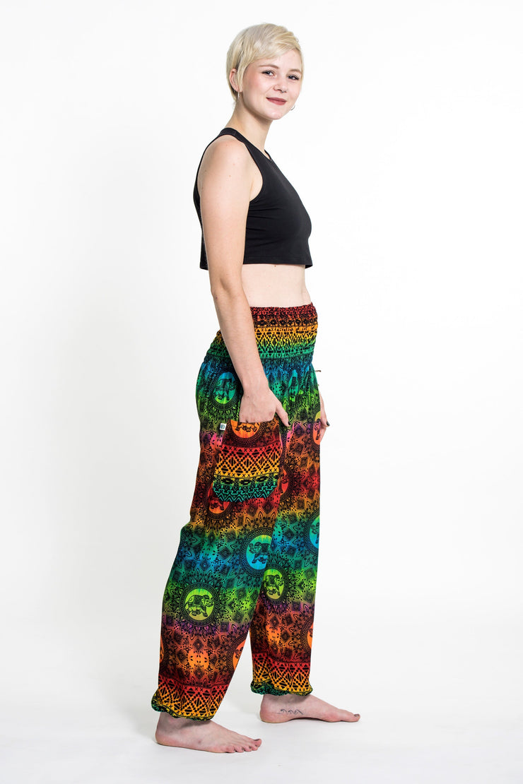 Rainbow Elephant Women's Elephant Pants in Orange