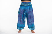 Plus Size Tribal Chakras Women's Harem Pants in Blue