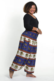 Plus Size Elephant Bliss Women's Elephant Pants in Blue