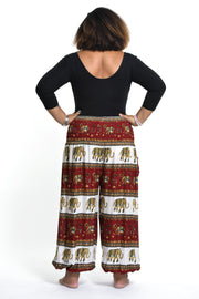 Plus Size Elephant Bliss Women's Elephant Pants in Red