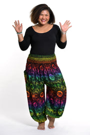 Plus Size Rainbow Elephant Women's Elephant Pants in Green