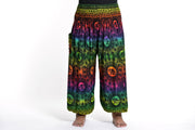 Plus Size Rainbow Elephant Women's Elephant Pants in Green