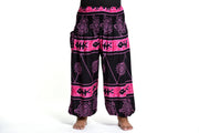 Plus Size Turtle Print Women's Harem Pants in Pink