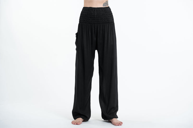 Solid Color Women's Tall Harem Pants in Black