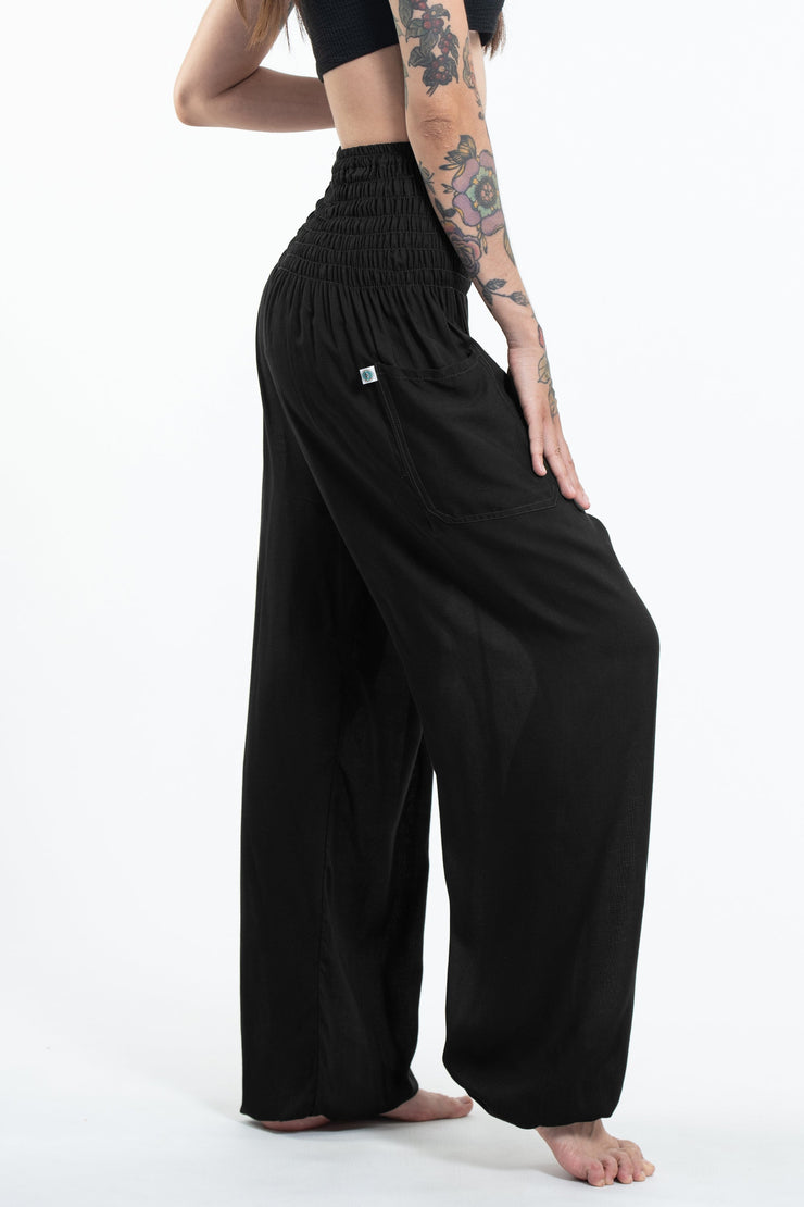 Solid Color Women's Tall Harem Pants in Black