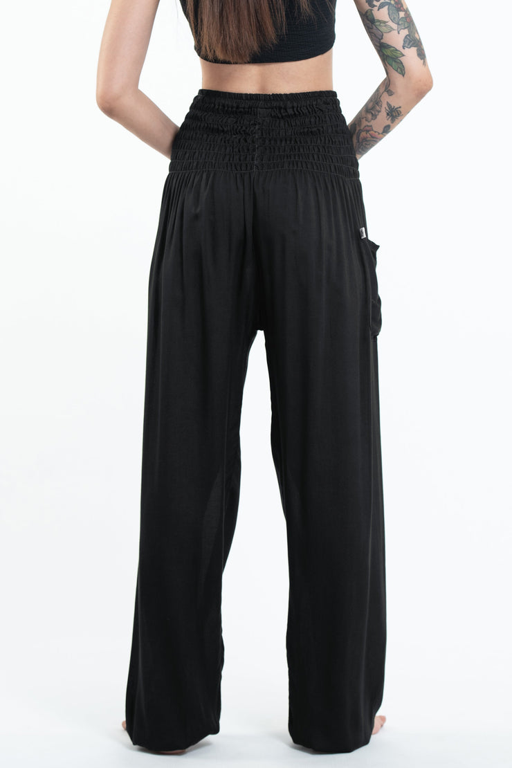 Solid Color Women's Tall Harem Pants in Black