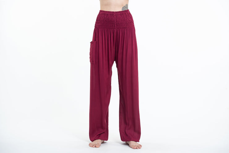 Solid Color Women's Tall Harem Pants in Red