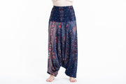 Peacock Feathers 2-in-1 Jumpsuit Harem Pants in Blue