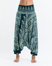 Tribal Prints 2-in-1 Jumpsuit Harem Pants in Teal