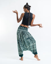 Tribal Prints 2-in-1 Jumpsuit Harem Pants in Teal