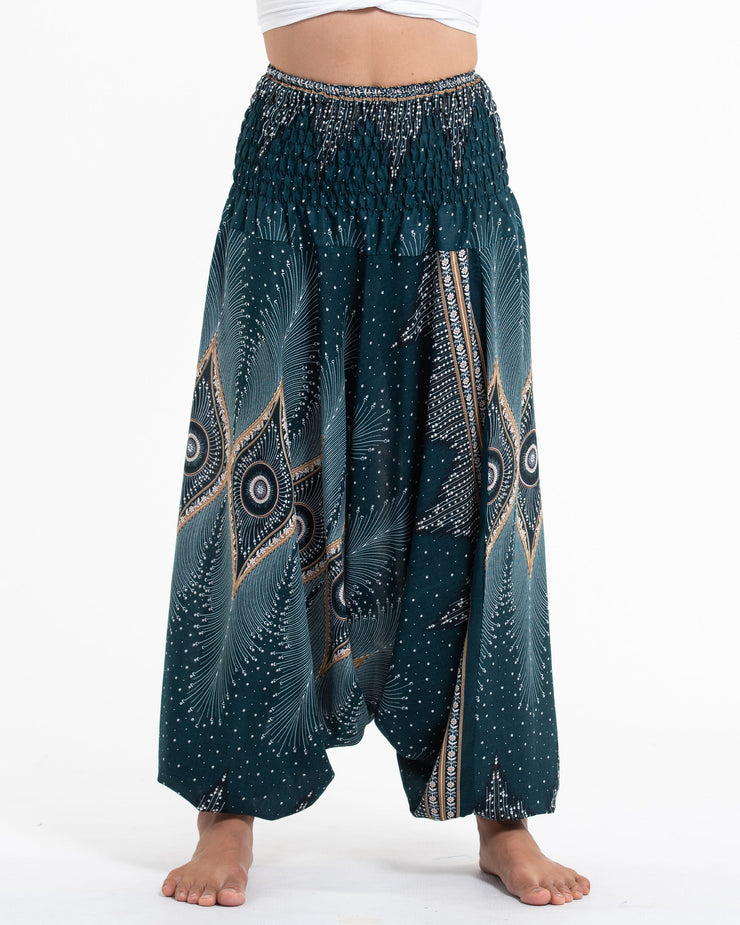 Diamond Peacock 2-in-1 Jumpsuit Harem Pants in Turquoise