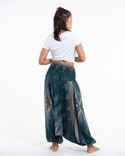 Diamond Peacock 2-in-1 Jumpsuit Harem Pants in Turquoise