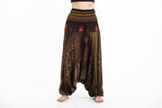 Peacock Eye 2-in-1 Jumpsuit Harem Pants in Brown