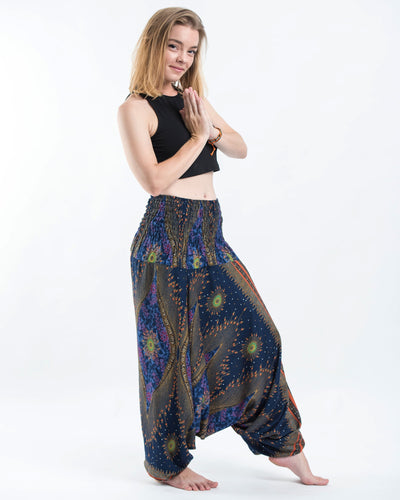 Peacock Eye 2-in-1 Jumpsuit Harem Pants in Navy