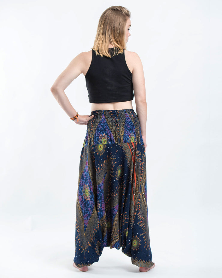 Peacock Eye 2-in-1 Jumpsuit Harem Pants in Navy