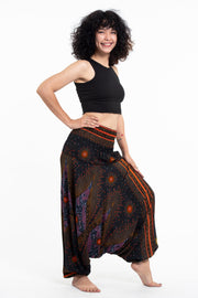 Peacock Eye 2-in-1 Jumpsuit Harem Pants in Black