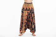 Peacock Paisley 2-in-1 Jumpsuit Harem Pants in Black