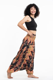 Peacock Paisley 2-in-1 Jumpsuit Harem Pants in Black