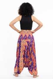 Peacock Paisley 2-in-1 Jumpsuit Harem Pants in Purple