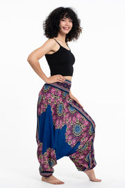 Peony Mandalas 2-in-1 Jumpsuit Harem Pants in Blue