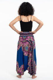 Peony Mandalas 2-in-1 Jumpsuit Harem Pants in Blue