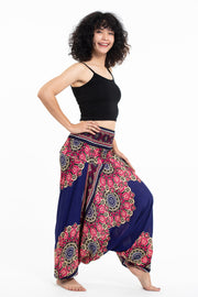 Peony Mandalas 2-in-1 Jumpsuit Harem Pants in Indigo