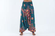 Mandala Elephant 2-in-1 Jumpsuit Elephant Pants in Turquoise