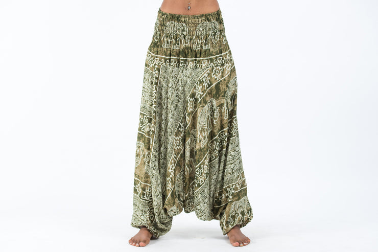 Marble Elephant 2-in-1 Jumpsuit Elephant Pants in Olive