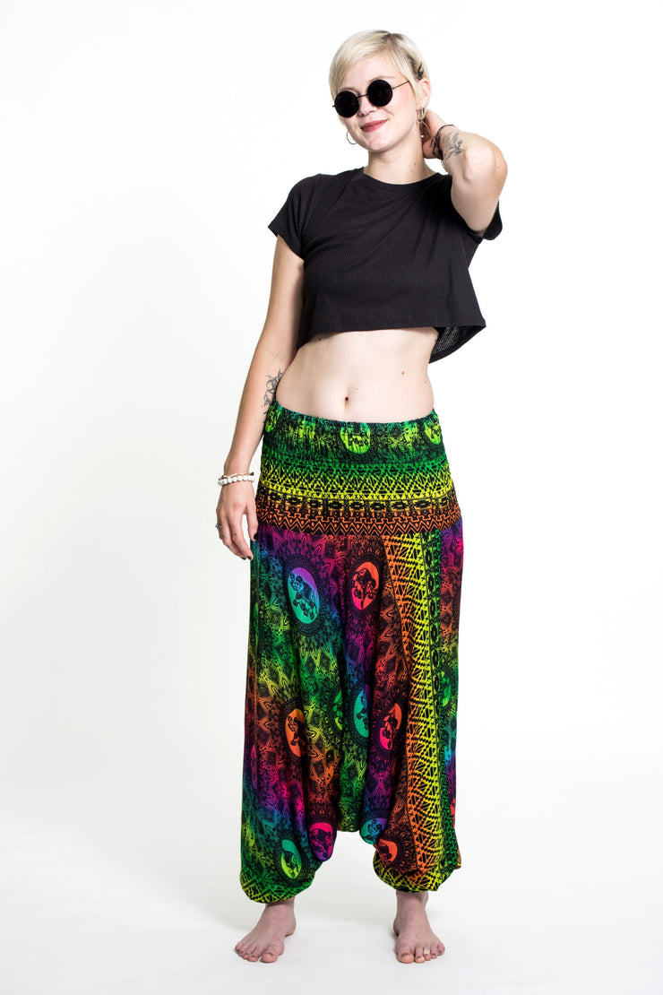 Rainbow Elephant 2-in-1 Jumpsuit Elephant Pants in Green