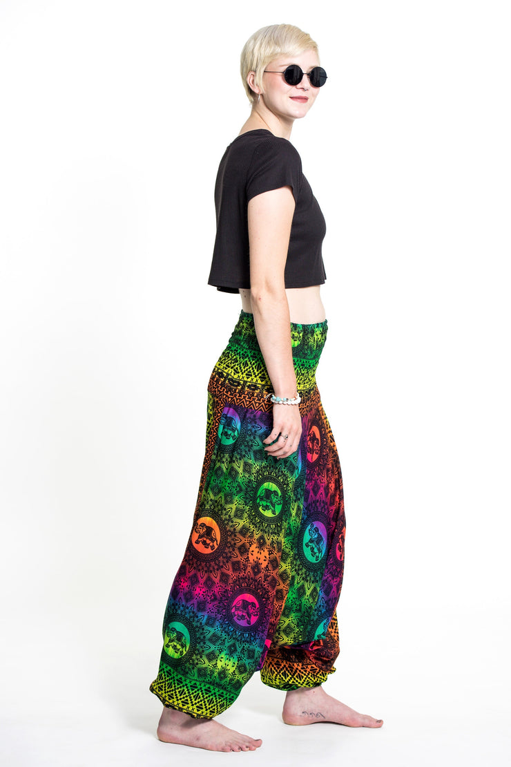 Rainbow Elephant 2-in-1 Jumpsuit Elephant Pants in Green