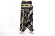 Turtle Print 2-in-1 Jumpsuit Harem Pants in Gold