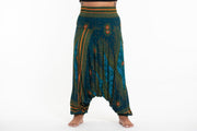 Plus Size Peacock Eyes 2-in-1 Jumpsuit Harem Pants in Turquoise