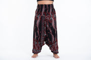 Plus Size Paisley Feathers 2-in-1 Jumpsuit Harem Pants in Black