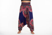 Plus Size Peony Mandalas 2-in-1 Jumpsuit Harem Pants in Indigo