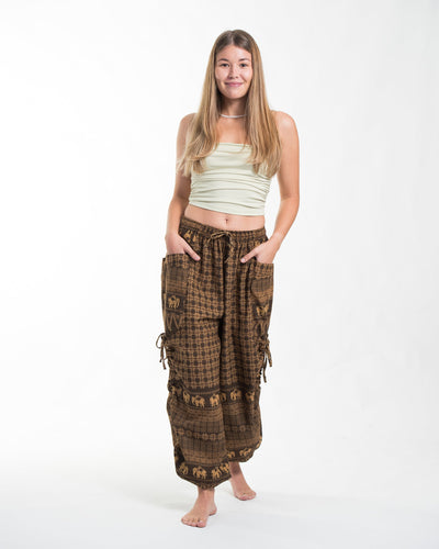 Women's Hill Tribe Cotton Elephant Pants in Brown