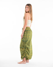 Women's Hill Tribe Cotton Elephant Pants in Green