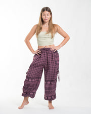 Women's Hill Tribe Cotton Elephant Pants in Purple