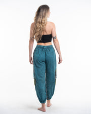 Women's Patchwork Stone Washed Cargo Cotton Pants in Blue 06