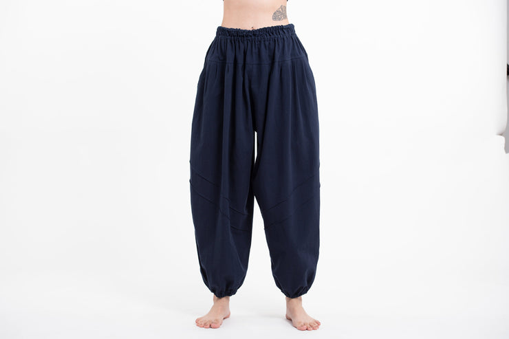 Genie Women's Cotton Harem Pants in Navy