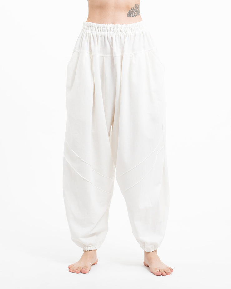 Genie Women's Cotton Harem Pants in White